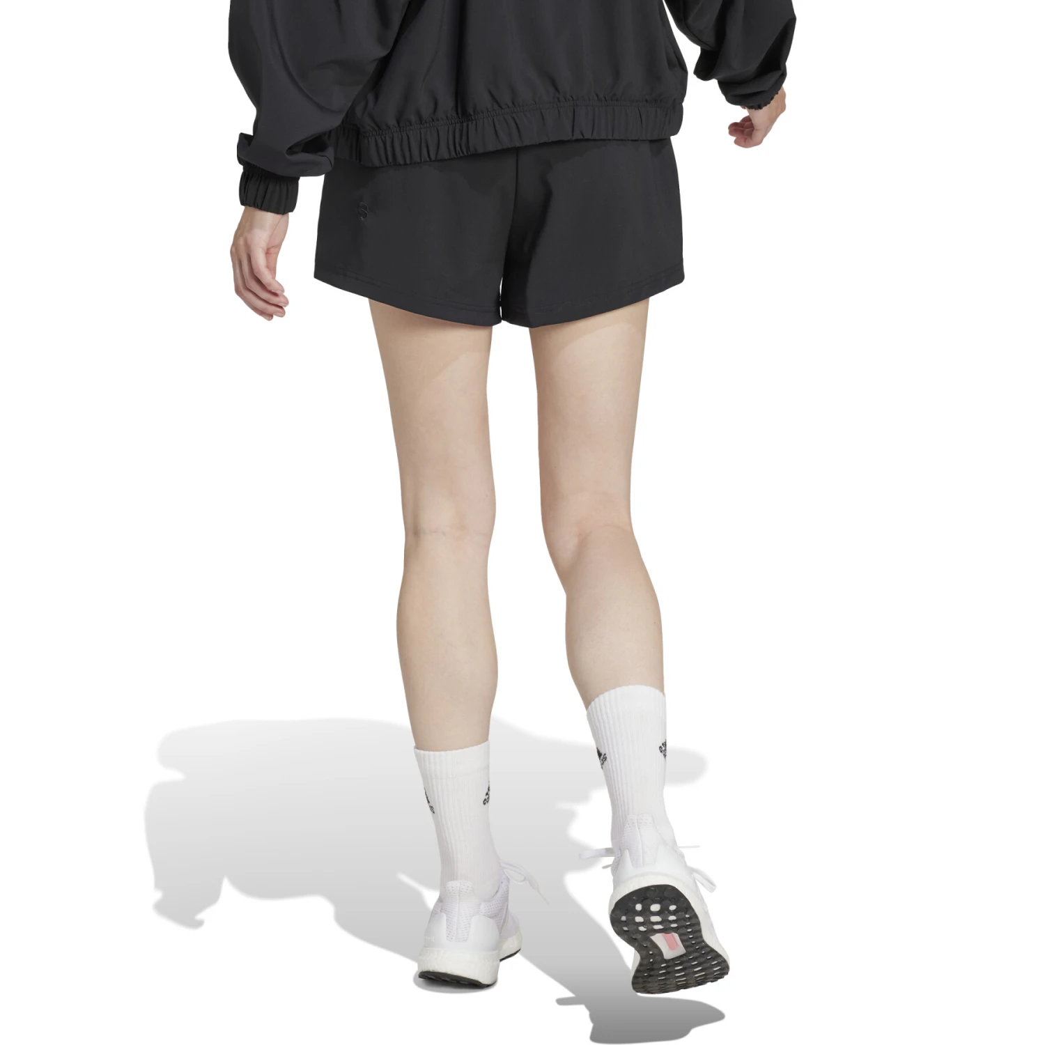 Weite Shorts Aus Leinen Mit Stickerei, Damen Adidas – Bild 4