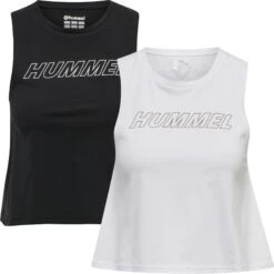 2er-Pack Crop-Tops Aus Baumwolle, Damen Hummel TE Cali
