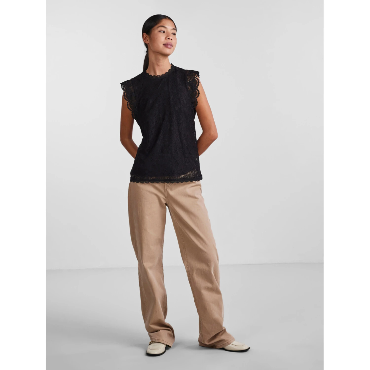 Tanktop Aus Spitze, Langarm, Damen Pieces Olline – Bild 4