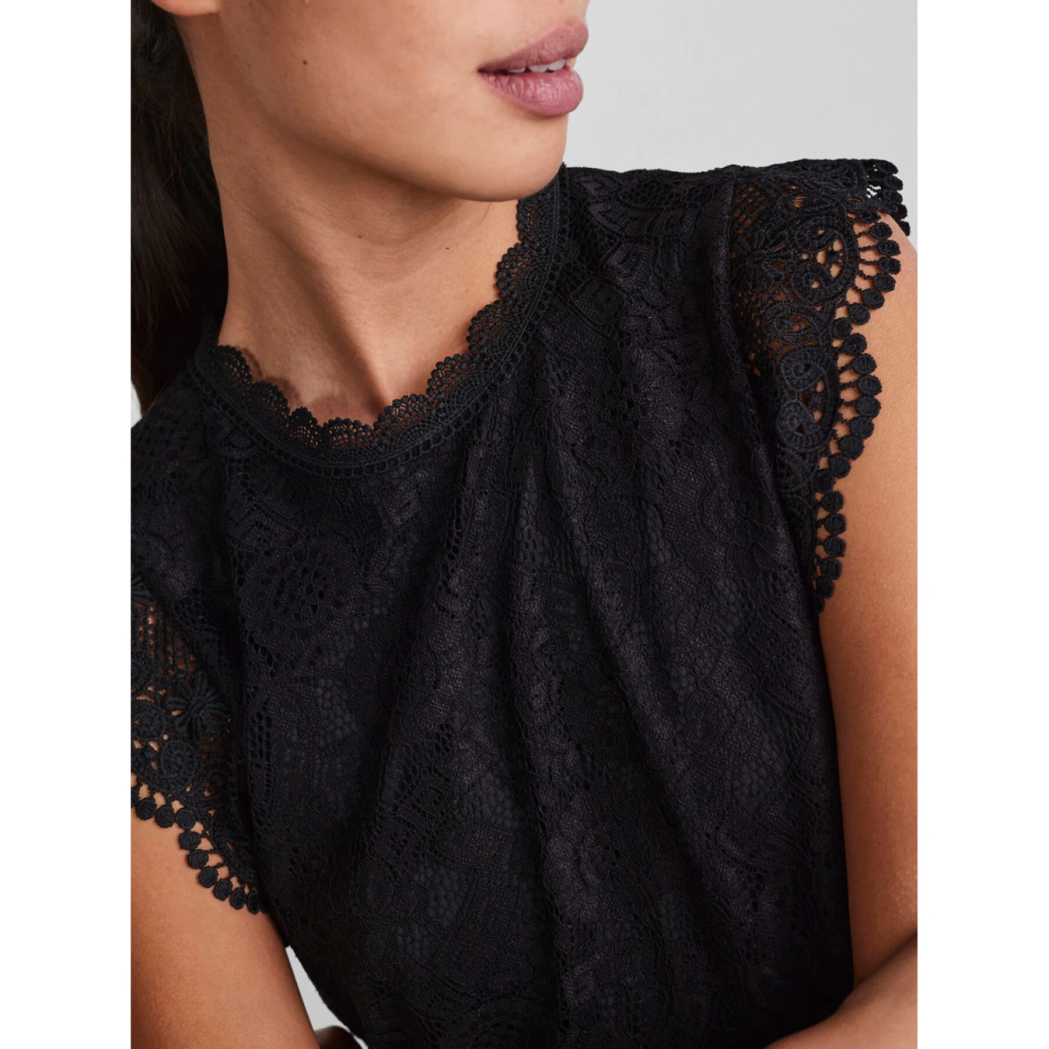 Tanktop Aus Spitze, Langarm, Damen Pieces Olline – Bild 5