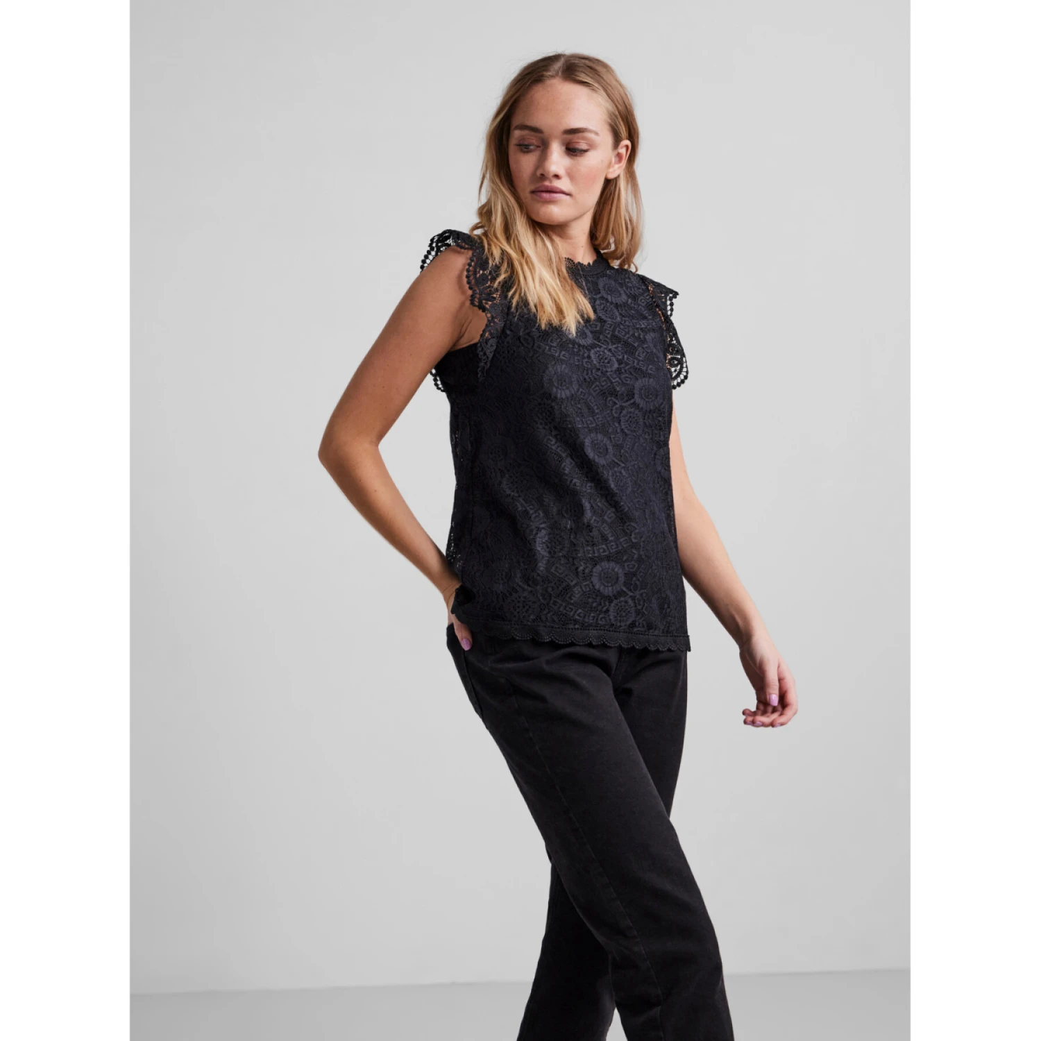 Tanktop Aus Spitze, Langarm, Damen Pieces Olline – Bild 6